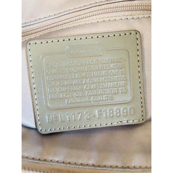 Coach penelope F18890 white gray Leather large Satchel BAG shoulder bag tote - Picture 10 of 10